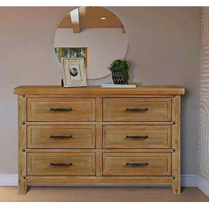 Soho Honey : Tủ Ngang 6 Ngăn Kéo - Màu Mật Ong